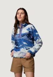 Damska krótka bluza Columbia Helvetia™ II z nadrukiem, rozpinana na zatrzaski. Fioletowe bluzy damskie Columbia, s, bez wzorów, z polaru, bez kaptura. Za 289.00 zł.