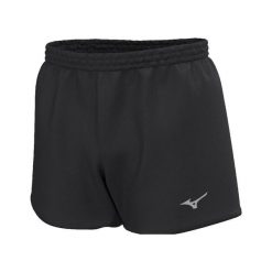 Szorty Mizuno MZNRB 4.5. Czarne krótkie spodenki sportowe męskie Mizuno, s, bez wzorów, z materiału, do biegania. Za 196.00 zł.