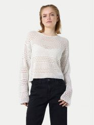 Noisy May Sweter Laika 27029389 Biały Regular Fit. Białe swetry damskie Noisy may, xs, bez wzorów, z bawełny, bez kołnierzyka, bez ramiączek, bez kaptura. Za 99.99 zł.