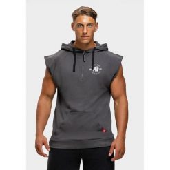 Huntley Bluza z kapturem bez rękawów - Dark Szary. Szare bluzy sportowe męskie GORILLA WEAR, bez wzorów, z kapturem, na fitness i siłownię. Za 255.00 zł.