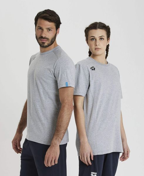 Arena ARENA KOSZULKA TEAM T-SHIRT PANEL MEDIUM GREY HEATHER 004899/550 S. Brązowe t-shirty męskie Arena, m, bez wzorów, bez kołnierzyka. Za 97.02 zł.