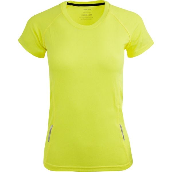 Damska Żółta Koszulka Sportowa - Komfort i Styl. Żółte koszulki sportowe damskie JUMPERS, bez wzorów, bez kołnierzyka, bez ramiączek, do piłki nożnej. Za 113.99 zł.