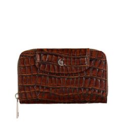 Damski portfel skórzany Canaletto – brązowy croco z RFID | Elegancja i bezpieczeństwo PD1445s299 RFID. Brązowe portfele damskie bez wzorów, ze skóry. Za 153.43 zł.