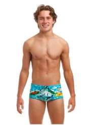 Kąpielówki chłopięce spodenki bokserki szybkoschnące na basen Funky Trunks. Niebieskie kąpielówki dla chłopców FUNKY TRUNKS, bez wzorów, z elastanu. Za 121.98 zł.