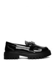 Guess Loafersy EO-CS6729-03 Czarny. Czarne półbuty dziewczęce Guess, z aplikacjami, ze skóry, bez zapięcia. Za 179.99 zł.