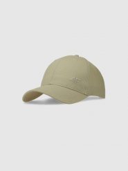4F Czapka z daszkiem strapback uniseks - beżowa XS/S. Brązowe czapki i kapelusze damskie 4f, na lato, bez wzorów, z bawełny, sportowe. W wyprzedaży za 39.99 zł.