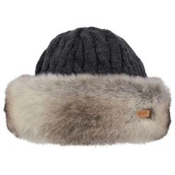 Czapka futrzana Barts. Brązowe czapki i kapelusze damskie Barts, na zimę, bez wzorów, z futra, eleganckie. W wyprzedaży za 176.00 zł.