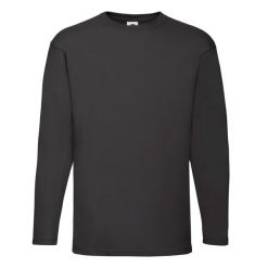 Męska Koszulka Z Długim Rękawem Valueweight. Czarne koszulki sportowe męskie Fruit of the Loom, m, bez wzorów, bez kołnierzyka, bez ramiączek, trekkingowe. Za 40.99 zł.