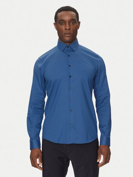 Calvin Klein Koszula K10K114298 Niebieski Slim Fit. Niebieskie koszule męskie Calvin Klein, m, bez wzorów, z syntetyku, biznesowe, bez kołnierzyka, bez ramiączek. Za 199.99 zł.