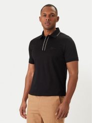 KARL LAGERFELD Polo 745002 562200 Czarny Regular Fit. Czarne koszulki polo męskie KARL LAGERFELD, m, bez wzorów, z bawełny, bez ramiączek. Za 589.99 zł.