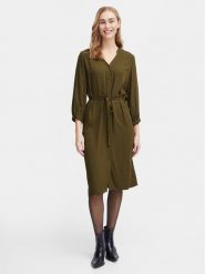Fransa Sukienka koszulowa 20613327 Zielony Regular Fit. Zielone sukienki damskie Fransa, m, bez wzorów, z wiskozy, bez kołnierzyka, bez ramiączek, koszulowe. Za 179.99 zł.