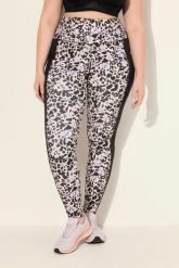 Damskie Legginsy sportowe szybkoschnące wzór w panterkę z recyklingu. Czarne legginsy damskie Ulla Popken, plus size, bez wzorów, z elastanu. Za 239.99 zł.