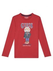 Guess Bluzka L5BI09I3Z14 Czerwony Regular Fit. Czerwone t-shirty dla chłopców Guess, z aplikacjami, z bawełny, bez ramiączek. Za 89.99 zł.