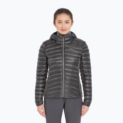 Kurtka puchowa damska Rab Cirrus Flex Hoody. Czarne kurtki damskie RAB, bez wzorów, z puchu, bez kaptura. Za 521.80 zł.