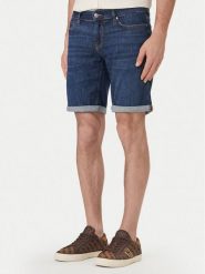 Guess Szorty jeansowe M6GD01 D0754 Niebieski Regular Fit. Niebieskie szorty męskie Guess, m, z aplikacjami, z bawełny. Za 394.99 zł.