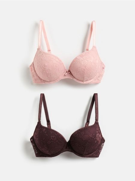 Biustonosz super push up 2 pack - ciemnobrązowy. Brązowe biustonosze Reserved, bez wzorów, z dzianiny. Za 99.99 zł.