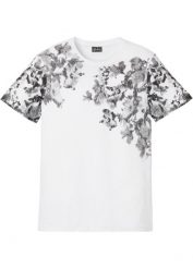 T-shirt, Slim Fit. Białe t-shirty męskie bonprix, l, bez wzorów, bez kołnierzyka. Za 67.99 zł.
