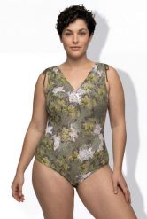 Damskie Strój kąpielowy dżungla miękkie miseczki ozdobna klamra. Zielone kostiumy jednoczęściowe damskie Ulla Popken, plus size, bez wzorów, z elastanu, plus size, do pływania. Za 191.99 zł.