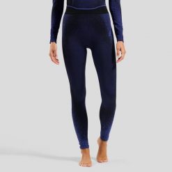 Spodnie Odlo BL BOTTOM long PERFORMANCE WARM BLACKCOMB. Niebieskie legginsy damskie Odlo, bez wzorów, do biegania. W wyprzedaży za 307.99 zł.