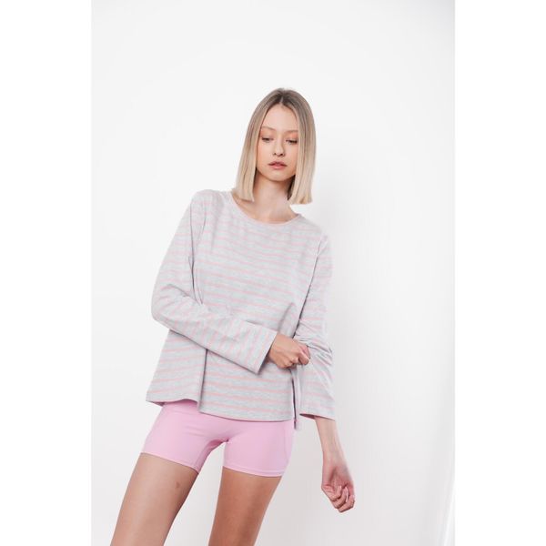 Longsleeve do jogi Moonholi Hamptons w paski. Czerwone koszulki sportowe damskie MOONHOLI, bez wzorów, sportowe, bez kołnierzyka. Za 299.00 zł.