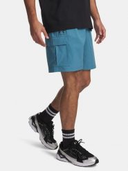 Krótkie spodenki męskie Under Armour Vibe Woven Cargo Short. Niebieskie krótkie spodenki sportowe męskie Under Armour, l, bez wzorów, z elastanu, na fitness i siłownię. Za 356.99 zł.
