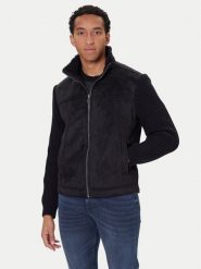 Guess Kurtka z imitacji skóry M5BR79 Z5570 Czarny Regular Fit. Czarne kurtki męskie Guess, m, z aplikacjami, ze skóry, bez kaptura. Za 509.99 zł.