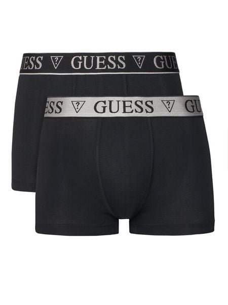 Guess Komplet bokserek U5BG65 KCD31 Czarny. Czarne bokserki męskie Guess, m, z aplikacjami, z bawełny. Za 124.99 zł.