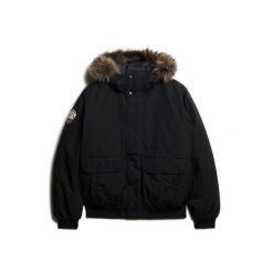 Kurtka bomber z syntetycznym futrem Superdry Everest. Czarne bluzki z długim rękawem męskie Superdry., m, bez wzorów, z syntetyku, bez kaptura. Za 758.80 zł.
