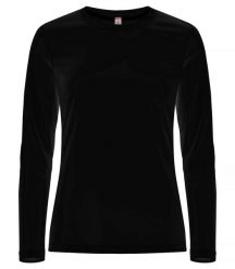 Clique Damska koszulka Basic Active-T z długim rękawem, poliestrowa barwiona. Czarne t-shirty damskie CLIQUE, l, bez wzorów, z materiału, bez kołnierzyka. Za 95.66 zł.