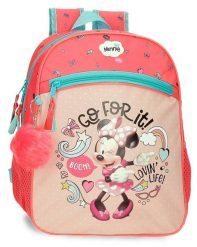 Plecak szkolny Disney Minnie Lovin Life 33cm koralowy. Brązowe torby i plecaki dziecięce Disney, z materiału. Za 136.70 zł.