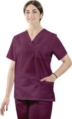 Visent Bluza medyczna ELASTYCZNA stretch chirurgiczna damska jasna śliwka S. Bluzy damskie Visent, s, bez wzorów, bez kaptura. Za 67.99 zł.