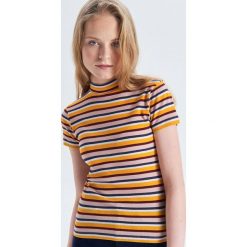Bluzka w paski z półgolfem - Żółty. Bluzki damskie Cropp. Za 39.99 zł.
