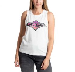 Koszulka sportowa damska Superdry Vintage Cali Vest. Białe koszulki sportowe damskie Superdry., l, bez wzorów, z bawełny, bez kołnierzyka, bez ramiączek. Za 55.49 zł.