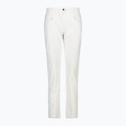 Spodnie shell damskie CMP Long 3A11266. Białe spodnie sportowe damskie CMP, bez wzorów, trekkingowe. Za 349.99 zł.