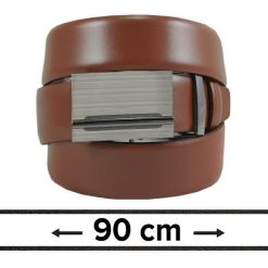 Pasek Brązowy do Spodni 90 cm, Automatyczna Klamra, Skórzany, Elegancki -VICTORIO. Brązowe paski damskie Victorio, bez wzorów, ze skóry, eleganckie. Za 99.00 zł.