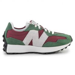Buty do chodzenia damskie New Balance WS327UO. Zielone obuwie sportowe damskie New Balance, bez wzorów, z materiału, trekkingowe. W wyprzedaży za 342.10 zł.