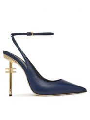 Elisabetta Franchi Szpilki SA-26B-51E2 Granatowy. Niebieskie szpilki damskie Elisabetta Franchi, bez wzorów, ze skóry, bez obcasa, bez zapięcia. Za 1,899.00 zł.