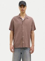 Jack & Jones Koszula Luke 12255781 Brązowy Relaxed Fit. Brązowe koszule męskie Jack & Jones, l, bez wzorów, z bawełny, bez kołnierzyka, bez ramiączek. Za 129.99 zł.