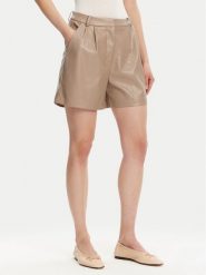 ONLY Szorty z imitacji skóry Saramy 15338008 Beżowy Regular Fit. Brązowe szorty damskie Only, xl, bez wzorów, ze skóry. Za 89.99 zł.