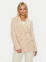 Guess Marynarka Fiona W4YN54 WFWX2 Beżowy Regular Fit. Brązowe żakiety damskie Guess, xxl, z aplikacjami, z syntetyku. Za 339.99 zł.