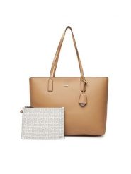 DKNY Torebka R44AYI42 Beżowy. Brązowe torebki do ręki damskie DKNY, bez wzorów, ze skóry, bez dodatków. Za 579.99 zł.