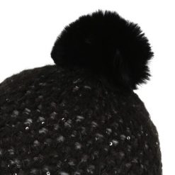 Damska Czapka Lorelai Bobble IV. Czarne czapki i kapelusze damskie Regatta, na zimę, bez wzorów, z dzianiny, biznesowe. Za 33.99 zł.