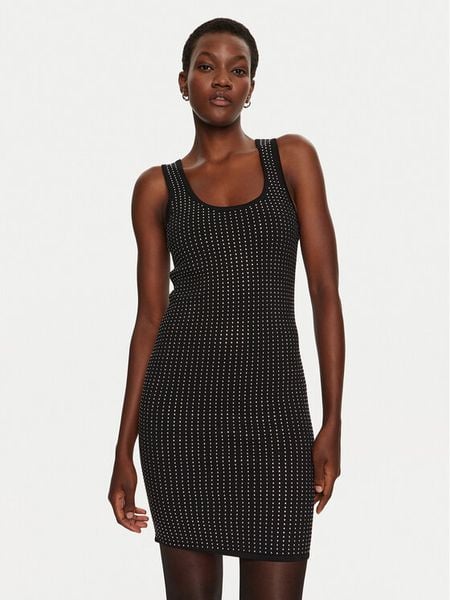 MICHAEL Michael Kors Sukienka codzienna MF482MW5ZV Czarny Slim Fit. Czarne sukienki damskie MICHAEL Michael Kors, na co dzień, m, bez wzorów, z syntetyku, bez kołnierzyka, bez ramiączek, proste. Za 739.99 zł.