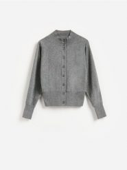 Kardigan z bawełną - szary. Szare kardigany damskie Reserved, l, bez wzorów, z bawełny. Za 139.99 zł.