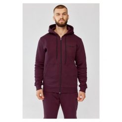 Męska bluza dresowa z kapturem Rough Radical Track Hoodie Zip. Czerwone bluzy sportowe męskie ROUGH RADICAL, m, bez wzorów, z dresówki, z kapturem, na fitness i siłownię. Za 191.20 zł.