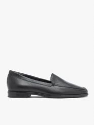 Czarne eleganckie mokasyny ze skóry licowej. Czarne mokasyny damskie Ryłko, ze skóry, biznesowe. Za 449.99 zł.