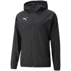 Kurtka męska Puma teamRISE All Weather Jacket. Czarne kurtki męskie Puma, m, bez wzorów, do piłki nożnej. Za 199.00 zł.