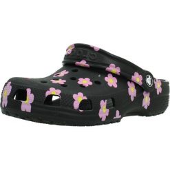 Sandały CROCS CLASSIC FLOWER CLOG Czarny. Czarne sandały damskie Crocs, bez wzorów, z materiału, bez obcasa, bez zapięcia. Za 205.99 zł.