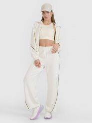4F Spodnie dresowe z modalem damskie 4F x Anna Lewandowska - białe M. Białe spodnie dresowe damskie 4f, l, bez wzorów, z dresówki. Za 149.99 zł.