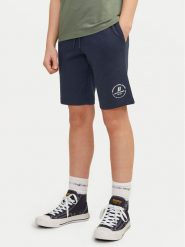 Jack & Jones Junior Szorty sportowe Swift 12249966 Granatowy Slim Fit. Niebieskie szorty dla chłopców Jack & Jones Junior, bez wzorów, z bawełny, sportowe. Za 69.99 zł.